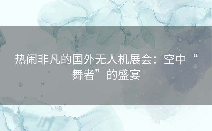 热闹非凡的国外无人机展会：空中“舞者”的盛宴
