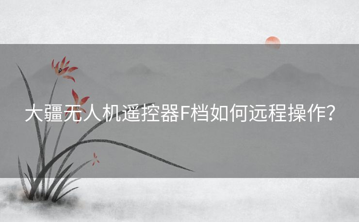 大疆无人机遥控器F档如何远程操作？