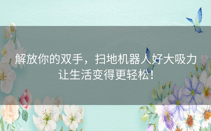 解放你的双手，扫地机器人好大吸力让生活变得更轻松！